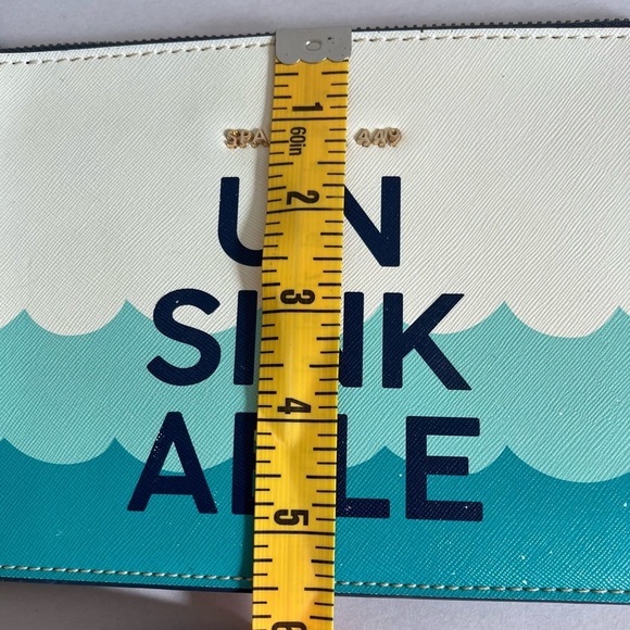 Spartina 449 Unsinkable Wristlet White Navy Turquoise Lined Fun - Picture 8 of 9